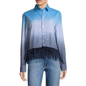 Opening Ceremony Feather-trim Dye Cotton Shirt